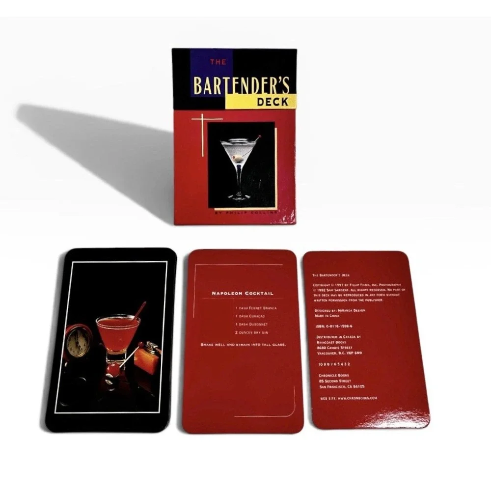 The BARTENDER'S DECK Cocktail Recipe Cards, 1997 by Fillip Films